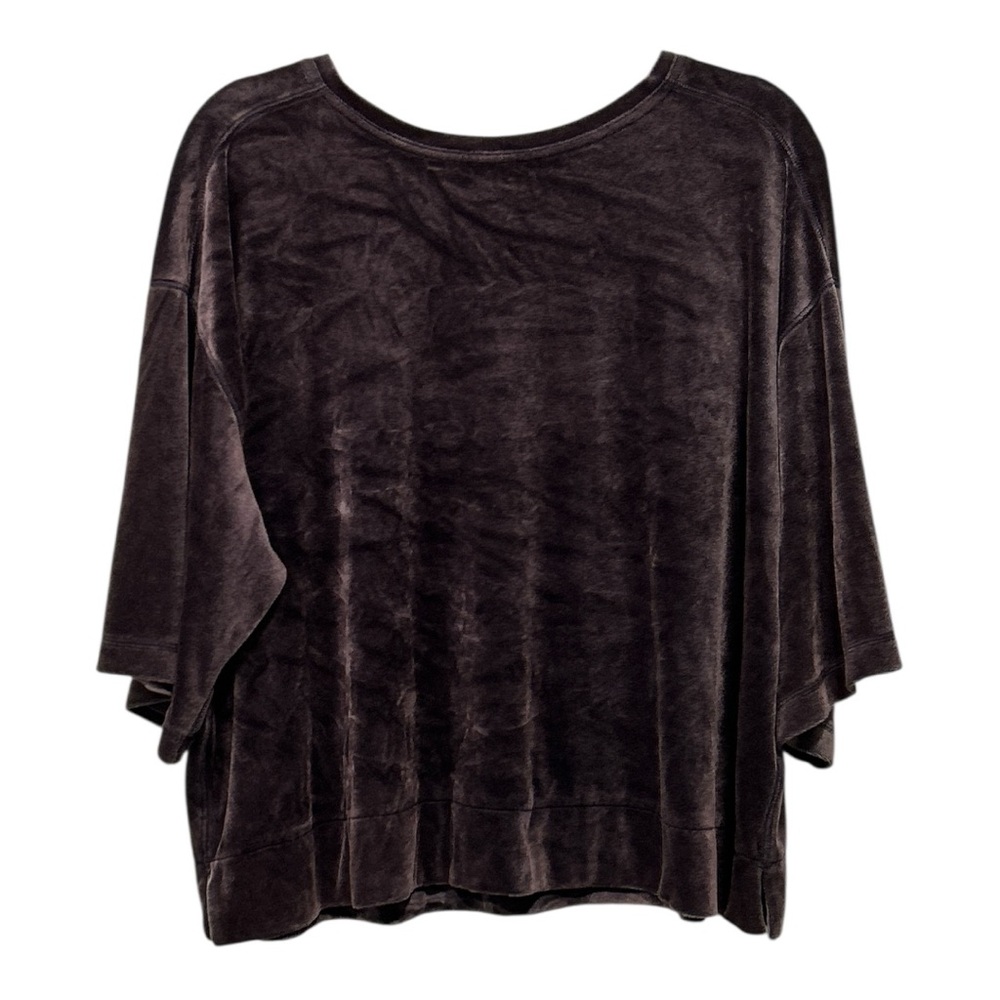 Free People We The Free Valerie Velour Scoop Back Velvet Tee Small Purple - Picture 3 of 9